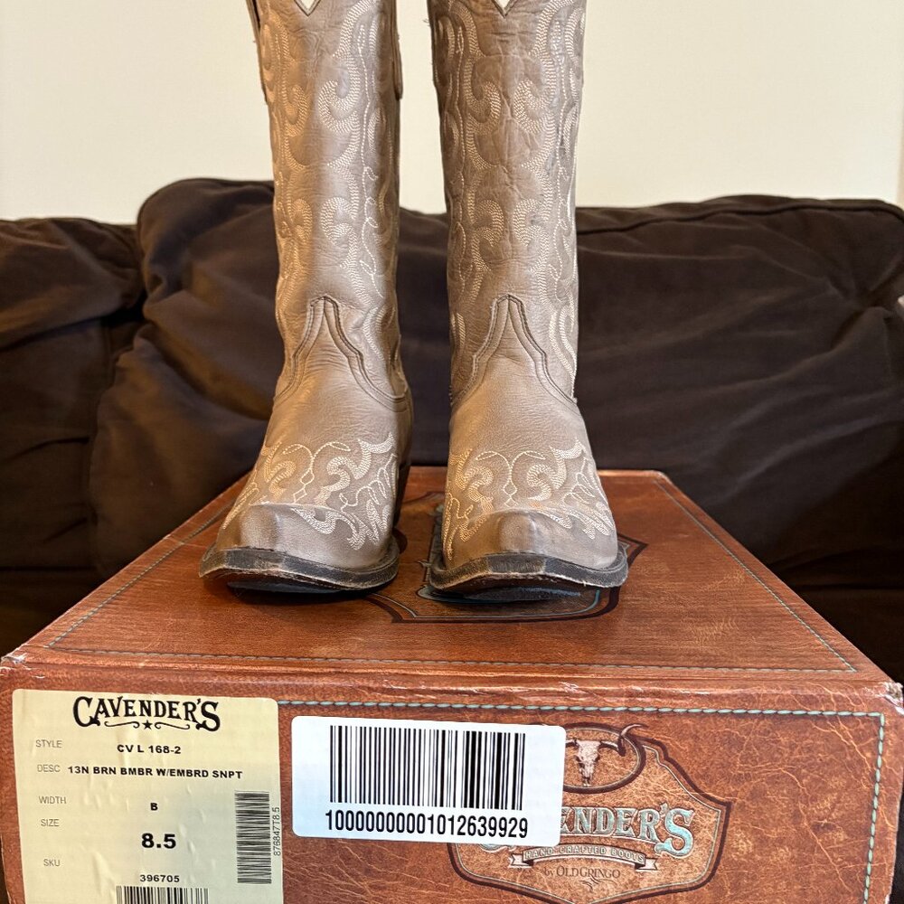 Cavender's Women's Orix Tan Cowhide Snip Toe Cowboy Boots